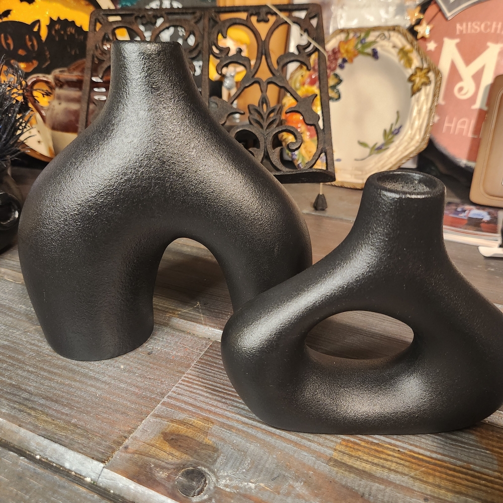 Modern Black Abstract Sculptures